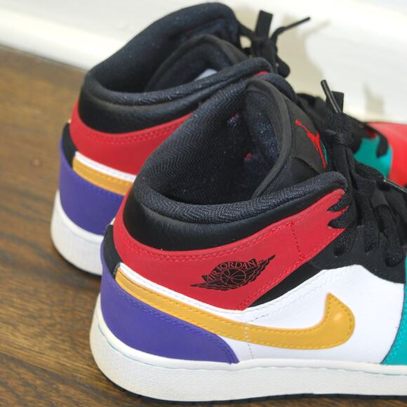 Nike Air Jordan 1 Mid GS Multicolor Grade School 5.5Y/38/7.5W - Picture 8 of 11